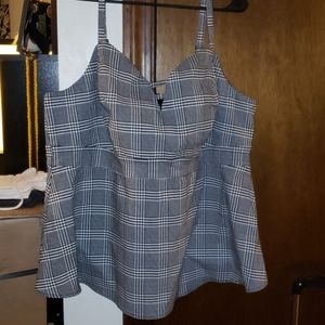 Plaid peplum top